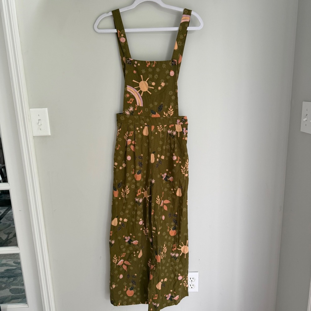 Princess Highway "Music in the Air" Overalls Wide Leg Linen Cotton Cropped 2 XS